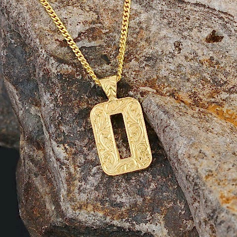 Gümüş ve Gold Kaplama Özel Üretim Üç Boyutlu O Harfli Kolye