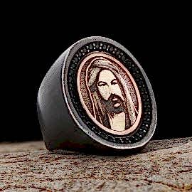 Hz. Ali Silüetli Yüzük Gümüş 925 Ayar