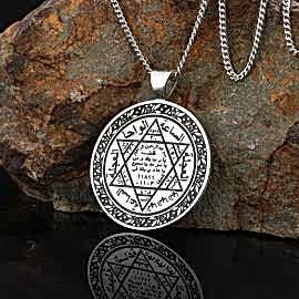 El Yapımı Gümüş Hz. Süleyman Kolye