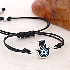 İpli 925 Ayar Gümüş Nazar Boncuğu Bileklik