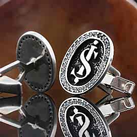 Özel Tasarım İş Bankası Gümüş Kol Düğmesi