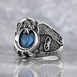 Jandarma Uzman Komando Yüzüğü Kartal Başlı