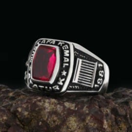 K. Atatürk Siluetli İçimizde Anıtkabir Gümüş Yüzük