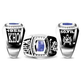 Kare Taşlı Kara Harp Okulu Yüzüğü 1955-50.yıl, KHO Logolu Yüzük, Harp Okulu 50.Yıl Anı Yüzüğü, Harp Okulu Yüzüğü