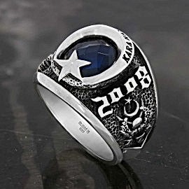 Taşlı Ay Yıldız KHO Yüzük, Kara Harp Okulu Yüzüğü 2008 - 7, Harp Okulu Yüzüğü Kara Kuvvetleri Sembolü, Harp Okulu Anı Yüzüğü