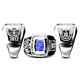 Kare Taşlı Kara Harp Okulu Yüzüğü 2012, Türk Kara Kuvvetleri Logolu KHO Yüzük, Harp Okulu Yüzüğü 2012