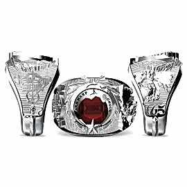 Sırmalı Ay Yıldız Kara Harp Okulu Yüzüğü 2014-165, Atatürk Kocatepe Sembollü KHO Yüzük, Harp Okulu Yüzüğü