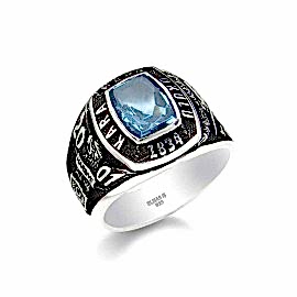 Kara Harp Okulu Yüzüğü Harbiye 2001-152. Dönem Yüzüğü, Kare Taşlı KHO Yüzüğü, Harp Okulu Yüzüğü 2001, Harbiye Anı Yüzüğü