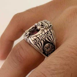 Kara Harp Okulu Yüzüğü Harbiye 2013-164, Aslanlı Ay Yıldız Harp Okulu Yüzüğü, Harbiye 2013 Anı Yüzüğü, KHO Yüzük