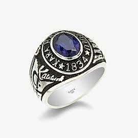 Kara Harp Okulu 1999 - 150. Dönem Taşlı Yüzük, Atatürk İmzalı Türk Bayraklı Harp Okulu Yüzüğü, Harbiye 1999 Anı Yüzüğü, KHO Yüzük