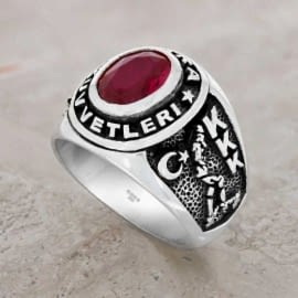 Kara Kuvvetleri Yüzüğü Atatürk Kocatepe KKK Yüzük, Taşlı Asker Yüzük