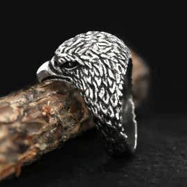 Özel Tasarım 925 Ayar Gümüş Kartal Başlı Yüzük