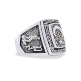 Kemal Atatürk İmzalı Göktürk Türkçe Motifli Ay Yıldız Yüzük