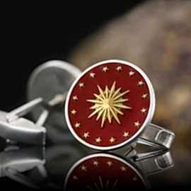 Kırmızı Mineli Cumhurbaşkanlığı Forsu Kol Düğmesi