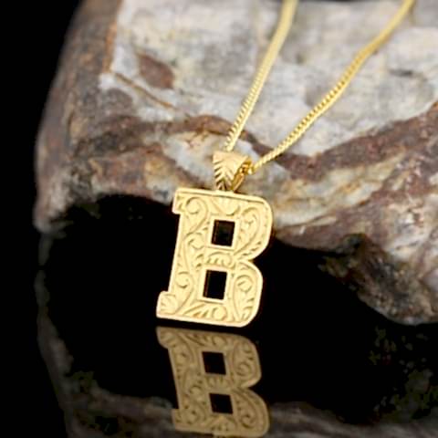 Kişiye Özel Baş Harfli 925 Ayar Gümüş El Yapımı B Kadın Kolye