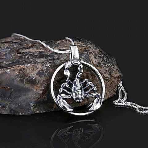 Kişiye Özel Gümüş Akrep Burcu Kolye