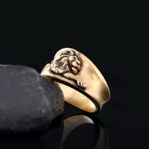 Kişiye Özel Üretim Aslan Burcu Gümüş Yüzük