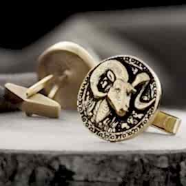 Koç Burcu Kol Düğmesi Gümüş 925 Ayar