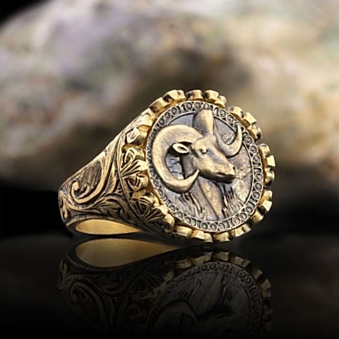 Koç Burcu Yüzük, 925 Ayar Gümüş Koç Burç Yüzük