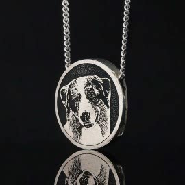 Gümüş Köpek Fotoğraflı Kolye