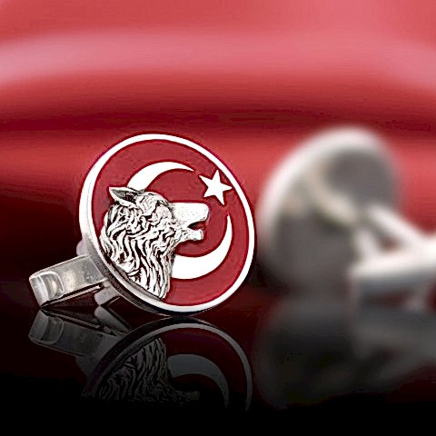 Kurt Kol Düğmesi, 925 Ayar Gümüş Kurt Kol Düğmesi, Özel Tasarım ve Usta El İşçiliği Kol Düğmesi