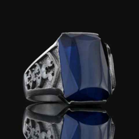 Safir Taşlı Erkek Yüzüğü ile Farkınızı Gösterin, Safir Taşlı Erkek Yüzük, Özel Üretim Mavi Taşlı Erkek Yüzük