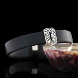 Motif 925 Ayar Gümüş O Harfi Deri Bileklik