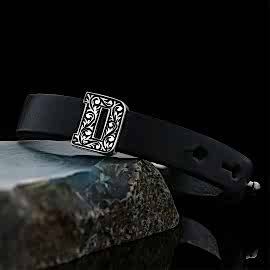 Motif Alfabe D Harf 925 Ayar Gümüş Bileklik