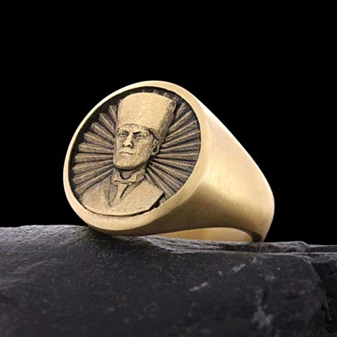 Mustafa Kemal Atatürk 3 Boyutlu Gümüş Yüzük