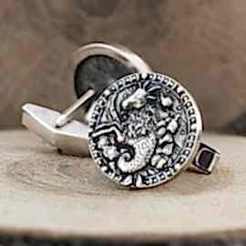 Oğlak Burcu Kol Düğmesi Gümüş 925 Ayar