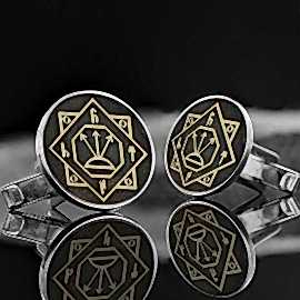 Oğuz Kağan Mührü Gümüş Erkek Kol Düğmesi