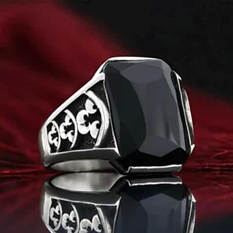 Oniks Taşlı Erkek Yüzük, Özel Üretim Oniks Yüzük, Siyah Akik Yüzük