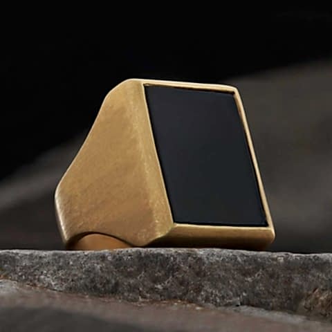 Oniks Taşlı Sade Erkek Yüzük, Erkeklere Özel Oniks Taşlı Yüzük, Siyah Akik Yüzük