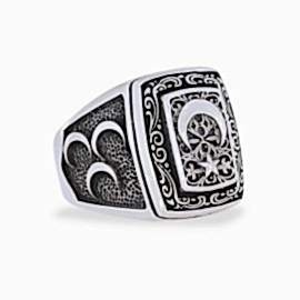 Osmanlı Devlet Armalı Üç Hilal Ay Yıldız Yüzük