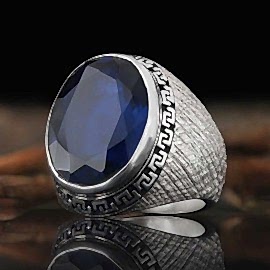 Oval Taşlı Kale Motifli Tasarım Gümüş Yüzük