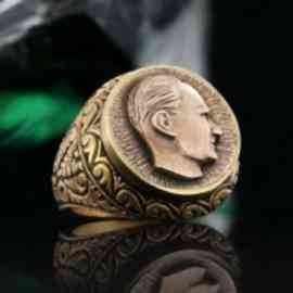 Özel Tasarım 925 Ayar Gümüş Atatürk Silüetli Yüzük