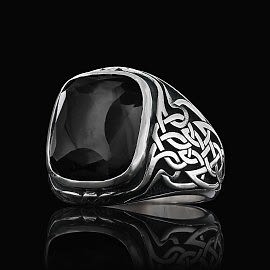 Özel Tasarım 925 Ayar Gümüş Motifli Erkek Yüzüğü