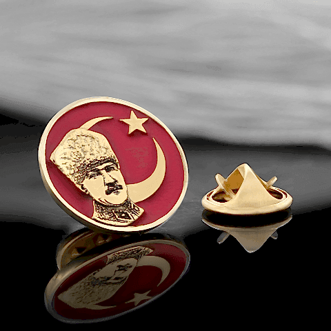 Özel Tasarım Ay Yıldız Atatürk Rozet, Gümüş Atatürk Rozet