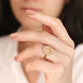 Özel Tasarım Oval Gümüş Taşlı Bayan Yüzük