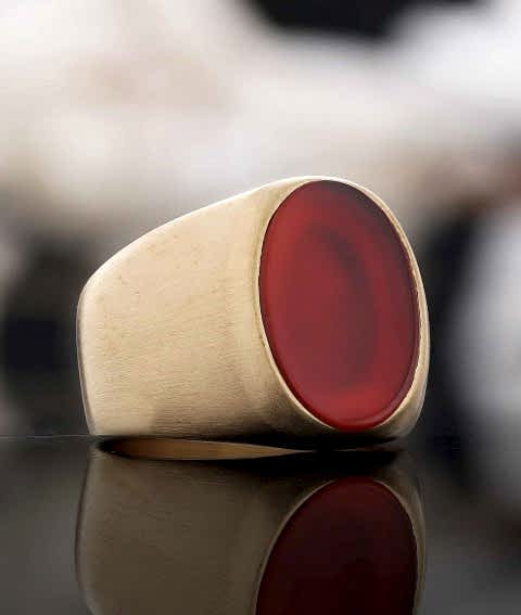 Özel Tasarım Oval Kırmızı Akik Taşlı Yüzük, Kırmızı Akik Taşlı Gümüş Yüzük, Sade Kırmızı Akik Taşlı Yüzük