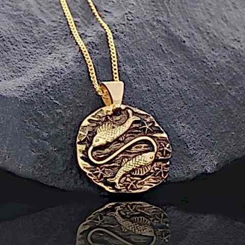 Şık Tasarımlı Gümüş Balık Burcu Kolye