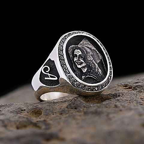 Taşlı 925 Ayar Gümüş Fotoğraflı Aile Yüzüğü