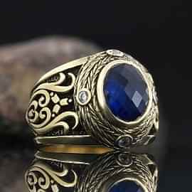 Taşlı 925 Ayar Gümüş Özel Tasarım Erkek Yüzük