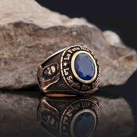 Taşlı Özel Tasarım El Yapımı Hz. Ali 925 Ayar Gümüş Yüzük