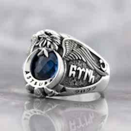 Tek Başlı Jandarma Astsubay Yüzüğü Göktürkçe Türk 2018