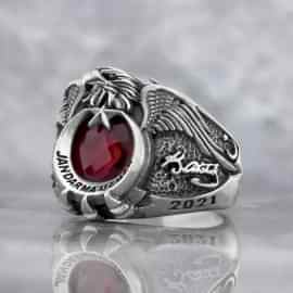 Tek Başlı Jandarma Uzman Komando Yüzüğü Atatürk İmzalı 2021