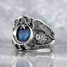 Tek Başlı Jandarma Uzman Komando Yüzüğü Devlet Armalı 2021