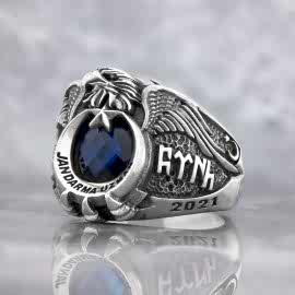 Tek Başlı Jandarma Uzman Komando Yüzüğü Göktürkçe Türk 2021