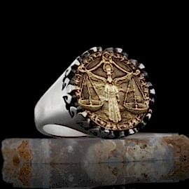 Terazi Burcu 925 Ayar Gümüş Yüzük