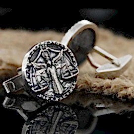 Terazi Burcu Kol Düğmesi Gümüş 925 Ayar